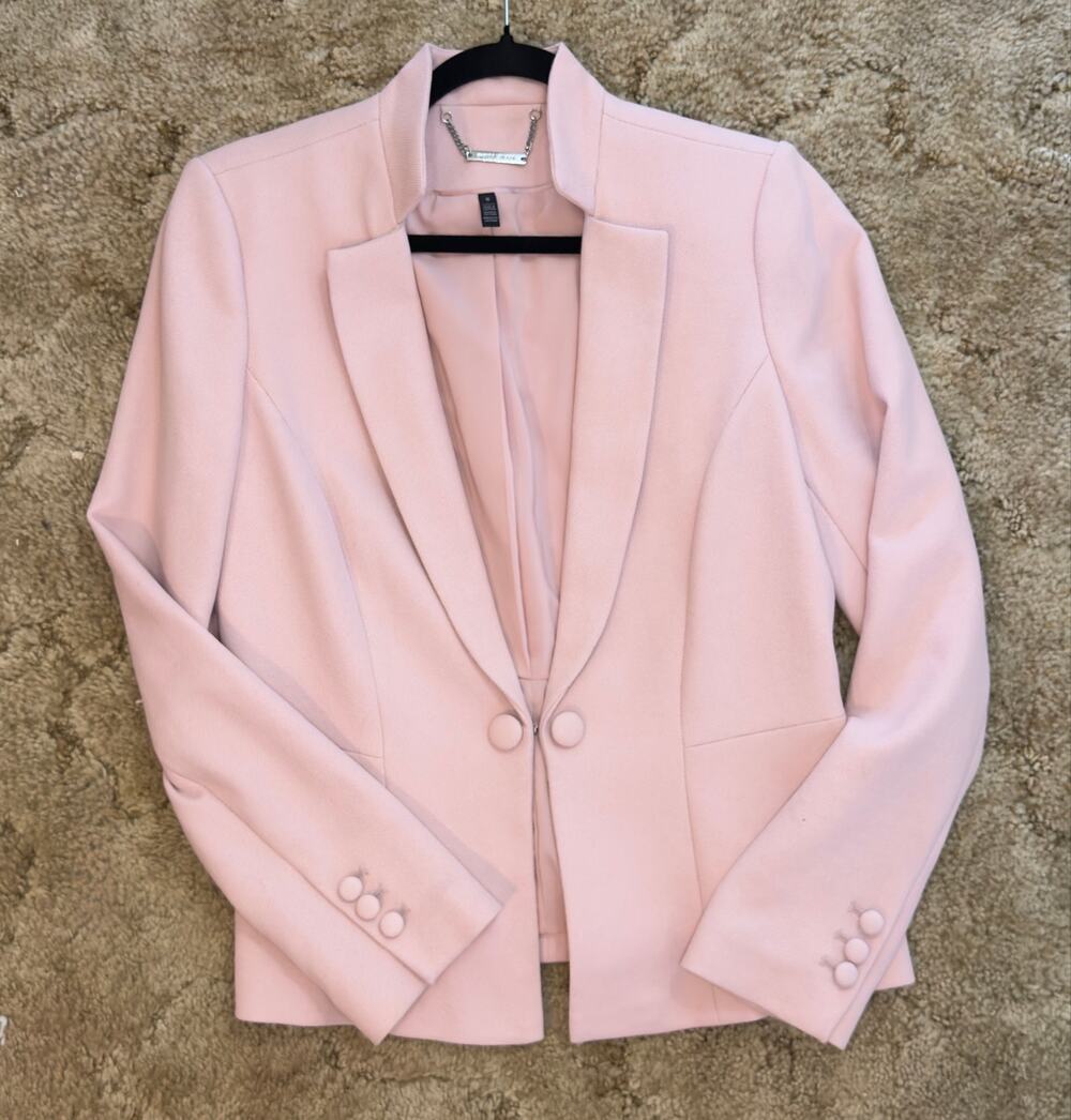 White House Black Market Blush Pink Fitted Blazer Jacket Size 6